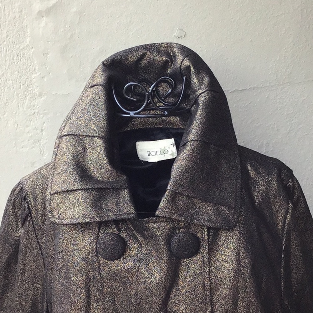 Gold Metallic Peacoat LIKE NEW